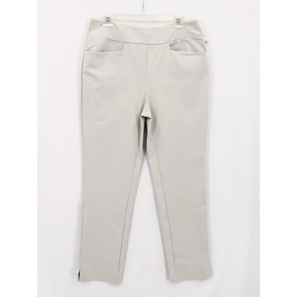 Halara Mid Rise Golf Pants Large Gray Pull On Straight Leg NWT Gorpcore